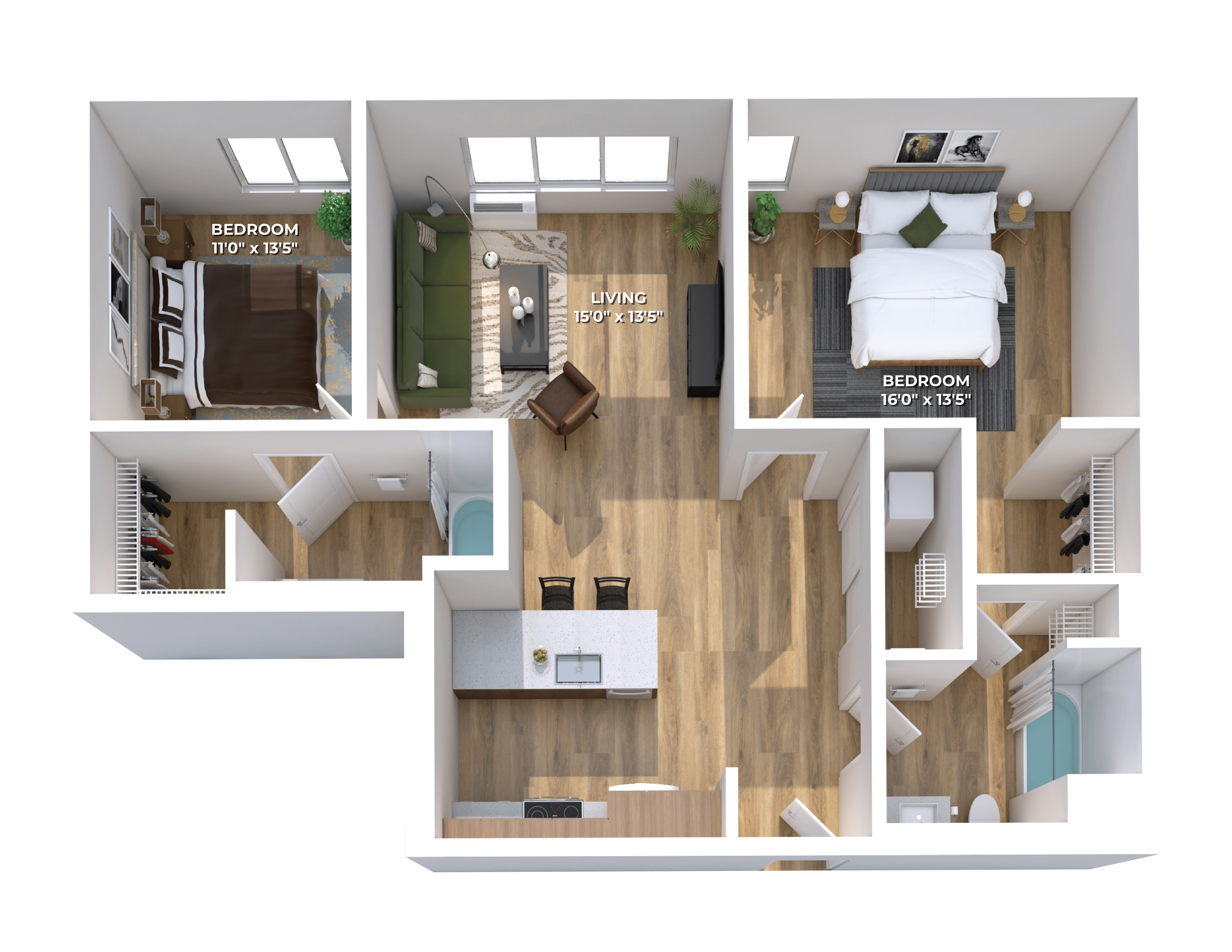 Floor plan layout diagram for Two Bedroom C10